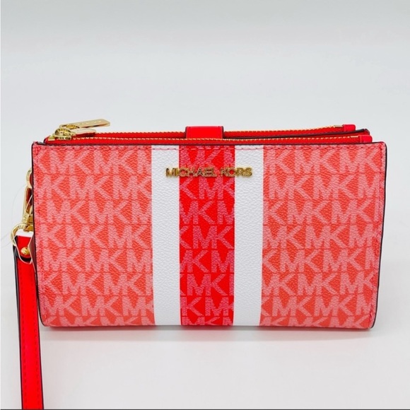 Michael Kors Handbags - Michael Kors Large Double Zip Wallet
Wristlet Leather